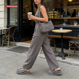 去完水印1 women birkenstock clogs suede,genuine leather birkenstock women,suede backless clogs women,soft footbed clogs women,hidden height clogs women