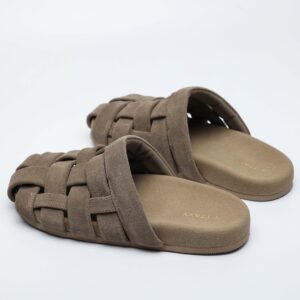 IMG11148 1 Closed Toe Suede Slides,Soft Footbed Mule Sandals,Japanese Style Suede Slides,Calf Suede Comfort Shoes,Woven Closed Toe Sandals
