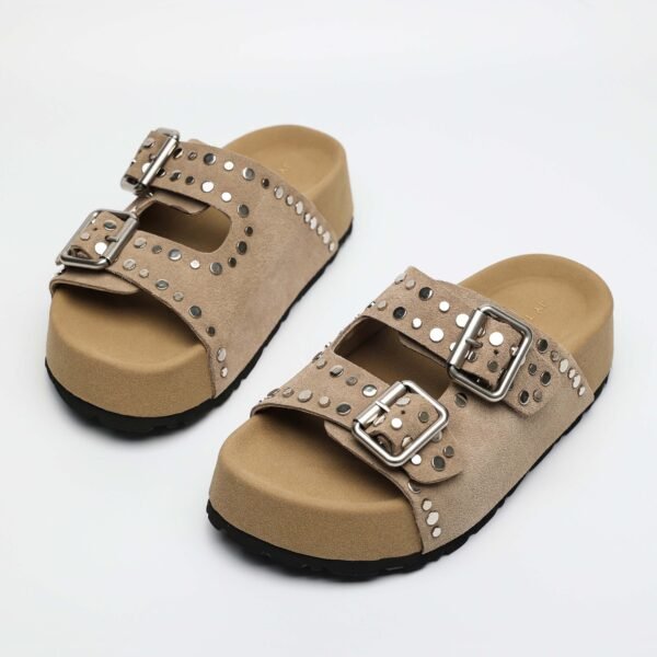 2026 Women’s Studded Suede Sandals | 5CM Bold Lift3