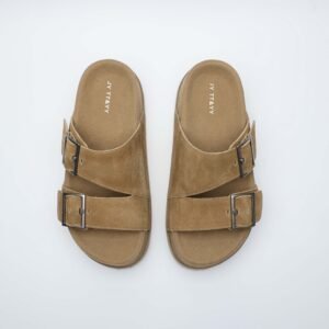 IMG11734 1 5CM Hidden Lift Sandals,Soft Footbed Slide Sandals,Double Buckle Suede Sandals,Japanese Style Footbed Sandals,Calf Suede Comfort Sandals
