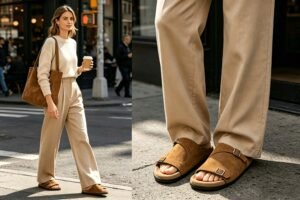 生成跨境电商详情图 32 3CM Hidden Lift Sandals,Soft Footbed Slide Sandals,Double Buckle Suede Sandals,Japanese Style Suede Sandals,Calf Suede Comfort Sandals